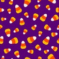 Halloween candies pattern. Funny vector seamless background with candy corn Royalty Free Stock Photo