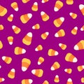 Halloween candies pattern. Funny vector seamless background with candy corn Royalty Free Stock Photo