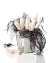 Halloween Candles In Bucket Royalty Free Stock Photo
