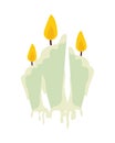 Halloween candles flames isolated icons