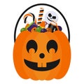 Halloween Candy Bucket and Candies Royalty Free Stock Photo