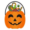 Halloween Candy Bucket and Candies Royalty Free Stock Photo