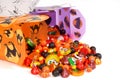 Halloween candy in chinese containers Royalty Free Stock Photo