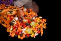 Halloween candy in chinese containers Royalty Free Stock Photo