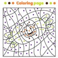 Halloween candy coloring page. Color by dots, printable activity. Children educational game for halloween