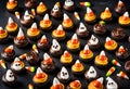 Halloween candy corn chocolate cupcakes