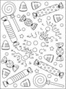 Halloween candy dot-to-dot picture puzzle and coloring page