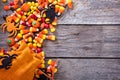 Halloween candy frame copy space Royalty Free Stock Photo