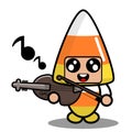 Halloween candy mascot costume playing violin