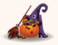 Halloween candy pumpkin Royalty Free Stock Photo