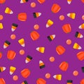 Halloween Candy seamless pattern with candy corn and candy Royalty Free Stock Photo