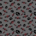 Halloween Candy and Skull Seamless Pattern. Royalty Free Stock Photo