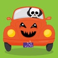 halloween car skeleton one 01 Royalty Free Stock Photo