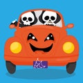 halloween car skeleton two 02 Royalty Free Stock Photo