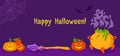 Halloween card party background witch flyer vector Royalty Free Stock Photo