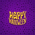 Halloween card with modern lettering style label