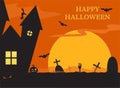 Halloween card in orange