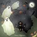 Halloween card with spooky things