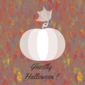 Halloween card with whitish ghostly pumpkin