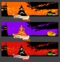 Halloween cards, banners or backgrounds set Royalty Free Stock Photo