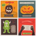 Halloween Cards set. Vector illustration Royalty Free Stock Photo