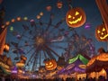 Halloween carnival with lively games