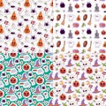 Halloween carnival seamless pattern background vector illustration with pumpkin and ghost spooky october autumn fear Royalty Free Stock Photo