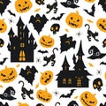 Halloween carnival seamless pattern colorful