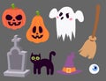 Halloween carnival symbols icons vector illustration Royalty Free Stock Photo