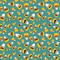 Halloween cartoon candy seamless sugar monster pattern for wrapping paper and fabrics and kids clothes print