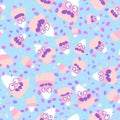 Halloween cartoon candy seamless sugar monster pattern for wrapping paper and fabrics and kids clothes print