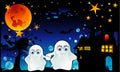 Halloween cartoon ghost vector Royalty Free Stock Photo
