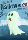 Halloween cartoon ghost Royalty Free Stock Photo