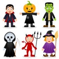 Halloween Cartoon Monsters Set