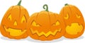 Halloween cartoon pumpkins illustration