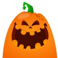 Halloween cartoon scarecrow with pumpkin head.  Jack-o-lantern Royalty Free Stock Photo