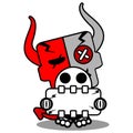 white board voodoo devil doll mascot Royalty Free Stock Photo