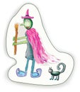 Halloween cartoon Witch character