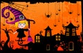 Halloween cartoon witch vector