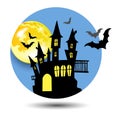 Halloween castle illustration horror night silhouette