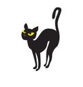 Black Cat Holiday cartoon character design Vector Illustration Royalty Free Stock Photo