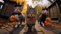 halloween cat trick or treat Royalty Free Stock Photo