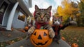 halloween cat trick or treat Royalty Free Stock Photo