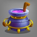 Halloween cauldron with potion.