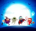 Halloween Celebration Fun Party. Halloween Kids Costume Party. Royalty Free Stock Photo