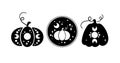 Halloween celestial pumpkin isolated clipart set, Fall magic pumpkin silhouette, Thanksgiving decor, Autumn witchy