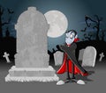 Halloween cemetery with vampire