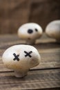 Halloween champignons with ghost face