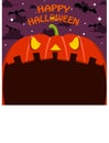 Halloween Character Design. With Pumpkin Character. Big Face and Open Mouth. In Gravefield Royalty Free Stock Photo