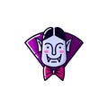 Halloween Character Dracula Vampire flat line style. Vector illustration of man vampire icon isolated Royalty Free Stock Photo